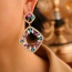Fashion Blue Alloy Diamond-shaped Drop Earrings