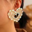 Fashion Red Alloy Diamond Love Stud Earrings