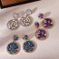 Fashion Blue Alloy Diamond Drop Round Earrings