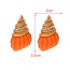 Fashion Orange Alloy Diamond Conch Stud Earrings