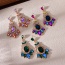 Fashion Blue Alloy Diamond Geometric Earrings