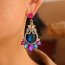 Fashion Blue Alloy Diamond Geometric Earrings