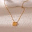 Fashion Gold Titanium Steel Flower Pendant Necklace