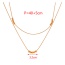 Fashion Gold Titanium Steel Double Chain Bead Necklace
