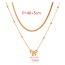 Fashion Gold Titanium Steel Double Layer Bow Pendant Snake Bone Chain Necklace