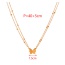 Fashion Gold Titanium Steel Double Layer Butterfly Bead Necklace