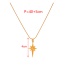 Fashion Gold Titanium Steel Inlaid Zirconium Starburst Pendant Necklace