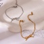 Fashion Gold Titanium Steel Bow Snake Bone Chain Bracelet