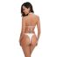 Fashion White Polyester Halterneck Lace-up One-piece Swimsuit Bikini