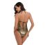 Fashion Gold Polyester Halterneck Tie-up Swimsuit