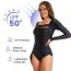 Fashion Black Polyester Square Neck Pleated One-piece Swimsuit