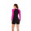 Fashion Black And White Color Matching Polyester Long Sleeve Boxer Swimsuit