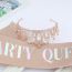 Fashion Rose Gold Fantasy Suit Alloy Diamond Crown Letter Shoulder Strap Ceremonial Belt Set