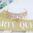 Fashion Rose Gold Fantasy Suit Alloy Diamond Crown Letter Shoulder Strap Ceremonial Belt Set