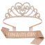 Fashion Rose Gold Fantasy Rose Gold Set [glitter Cloth] Alloy Diamond Crown Letter Shoulder Strap Ceremonial Belt Set