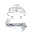 Fashion Silver Suit [satin Cloth] Alloy Diamond Crown Letter Shoulder Strap Ceremonial Belt Set