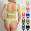 Fashion Fluorescent Green Nylon Low Waist Underwear Vest Fitness Set