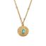 Fashion Gold Stainless Steel Gold-plated Bead Chain Hammered Medallion Necklace