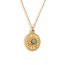Fashion Gold Stainless Steel Gold Plated Oval Sun Necklace