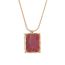 Fashion Pink Stainless Steel Gold Plated Rectangular Necklace