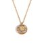 Fashion Gold Stainless Steel Gold Plated Sun Round Necklace