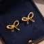 Fashion Silver Stainless Steel Gold Plated Bow Earrings