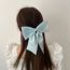 Fashion Blue Mesh Rhinestone Hairpin Fabric Diamond Bow Hair Clip