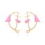 Fashion Pink Alloy Oil Dripping Hollow Tropical Fish Earrings