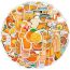 Fashion Orange-drank-53pcs 53 Hand-painted Food Waterproof Stickers