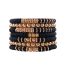 Fashion 5 Piece Set Black Colorful Polymer Clay Gold Beads Beaded Bracelet Set