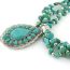 Fashion Green Turquoise Beaded Drop Necklace