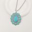 Fashion Green Alloy Geometric Turquoise Necklace
