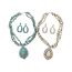 Fashion Green Suit Alloy Turquoise Beaded Necklace And Earrings Set