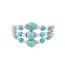 Fashion Suit Metal Turquoise Geometric Necklace Earrings Bracelet Set