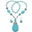 Fashion Necklace 1.2 Meters Alloy Turquoise Beaded Necklace