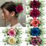 Fashion 7 Deep Red Curled Rosette Clip