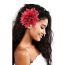 Fashion 7 Deep Red Simulated Flower Hairpin