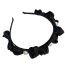 Fashion Black Fabric Diamond-encrusted Bow Hairband With Thin Edges