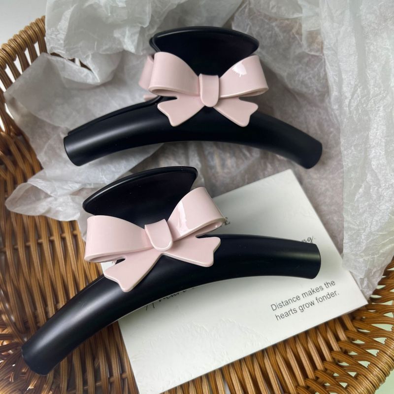 Fashion Pink Bow-black Bottom Bow Tie Gripper