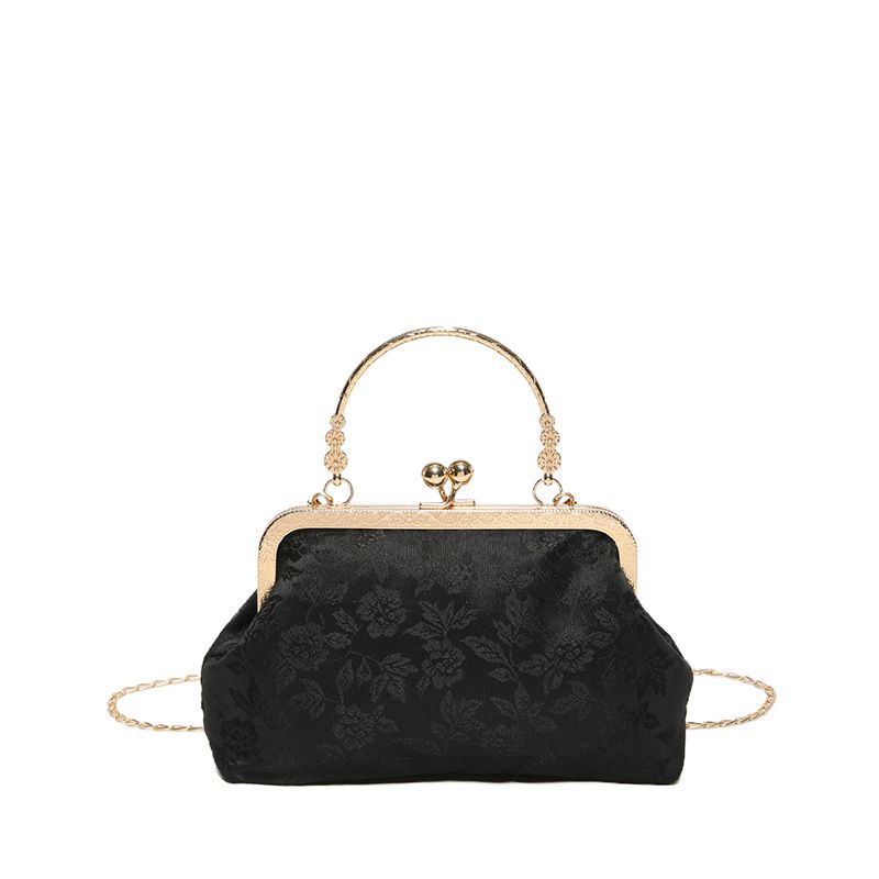 Fashion Black Pu Clip Crossbody Bag