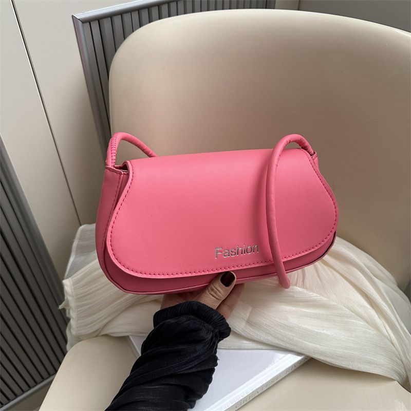 Fashion Light Pink Pu Flip Shoulder Bag