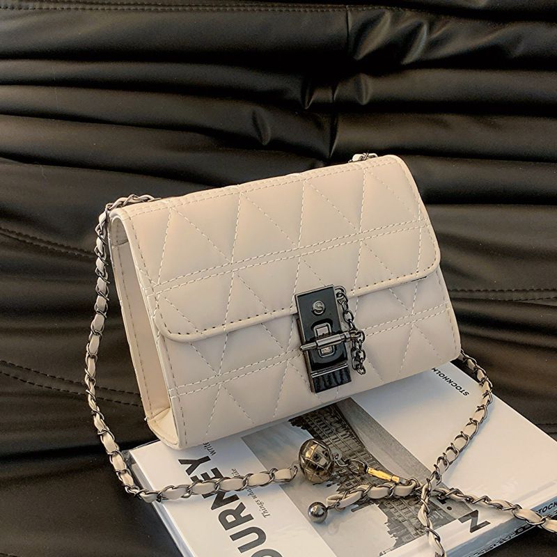 Fashion Off-white Small Style Diamond Flap Crossbody Bag