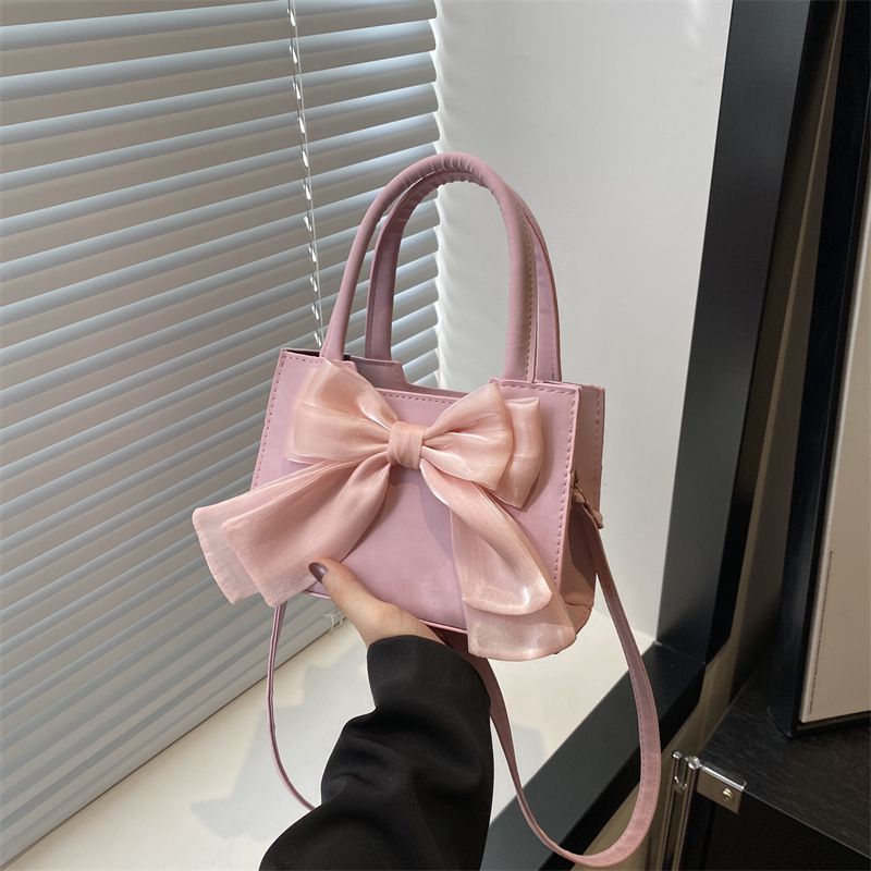 Fashion Pink Bow Flap Shoulder Bag