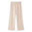 Fashion Pink Polyester Textured Straight-leg Trousers