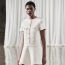 Fashion White Polyester Textured Skirt