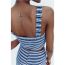 Fashion Blue Knitted Striped Camisole