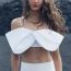 Fashion White Bow-trimmed Halter Top