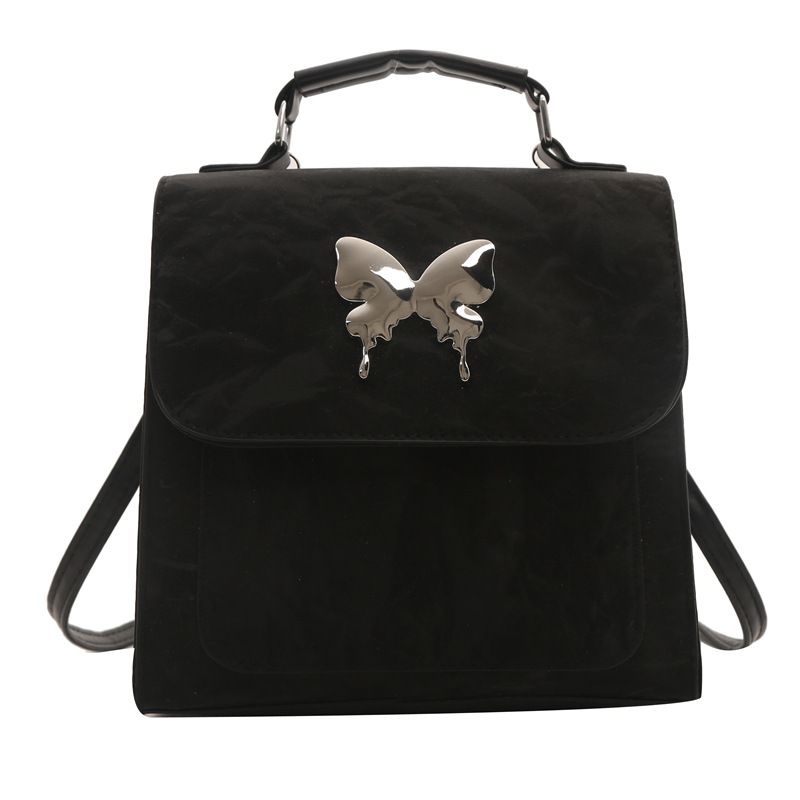 Fashion Black Pu Flip Backpack