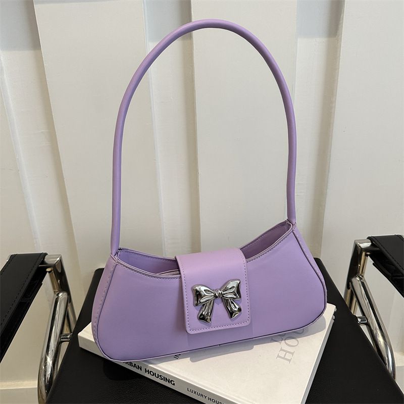 Fashion Purple Pu Flip Shoulder Bag