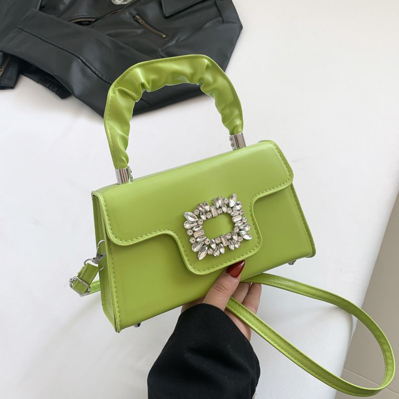 Fashion Green Pu Flap Crossbody Bag